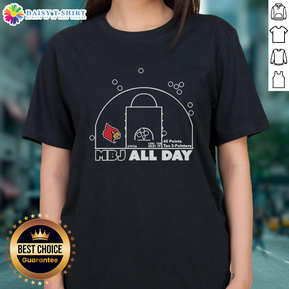 Pretty Mikel Brown Jr Louisville Cardinals All Day Ladies Tee Alt Text: Pretty Mikel Brown Jr. Louisville Cardinals All Day Ladies Tee in vibrant colors, perfect for fans and casual wear.