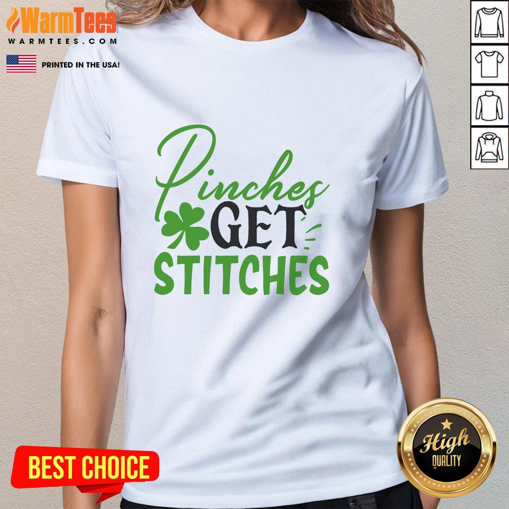 pretty-pinches-get-stitches-irish-ladies-tee Pretty Pinches Get Stitches Irish Ladies Tee featuring vibrant green design and playful text for St. Patrick's Day style.