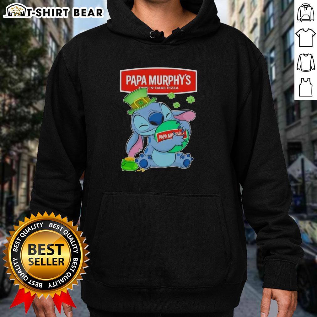 Pretty Stitch Hug The Papa Murphys Logo Happy Patrick'S Day Hoodie Pretty Stitch Hug The Papa Murphy's Logo Happy St. Patrick's Day Hoodie with vibrant green design and festive graphics.