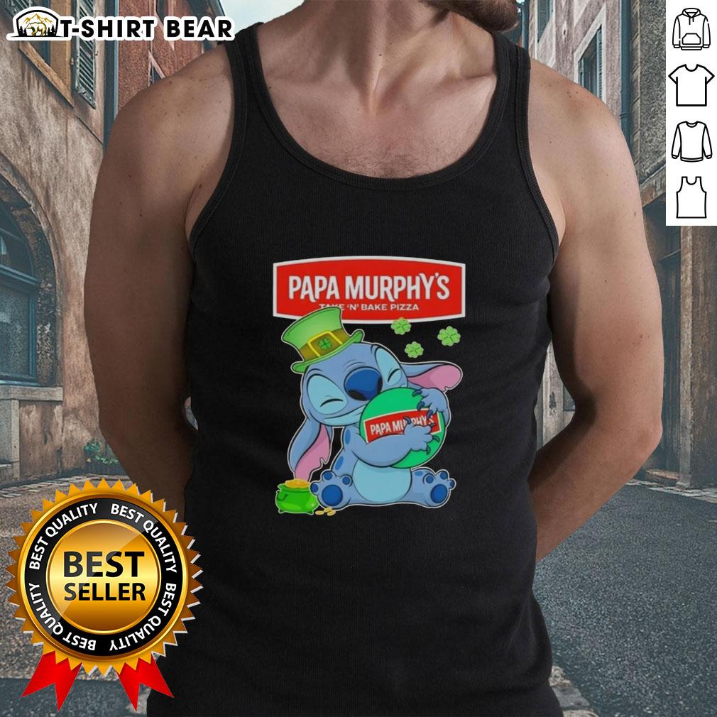 Pretty Stitch Hug The Papa Murphys Logo Happy Patrick'S Day Tank Top Pretty Stitch 'Hug the Papa Murphy's Logo' Happy St. Patrick's Day tank top featuring festive green design.