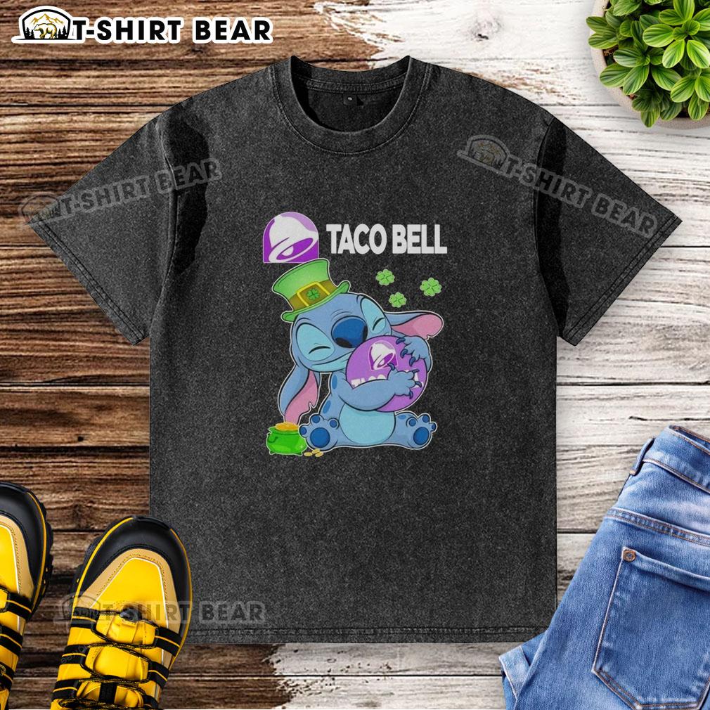 Pretty Stitch Hug The Taco Bell Logo Happy Patrick'S Day Washed T Shirt