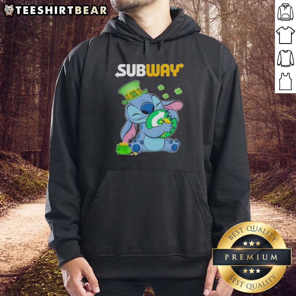 pretty-stitch-with-st-patricks-hug-subway-logo-hoodie St. Patrick's Day hoodie featuring a stylish Pretty Stitch design and Subway logo, perfect for festive celebrations.