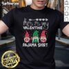 Pretty Valentine Gnome graphic on a cozy pajama T-shirt perfect for Valentine's Day celebrations.