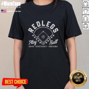 Hot Redlegs Oki Baseball Play Ball tee for ladies, perfect for fans in Ohio, Kentucky, and Indiana.