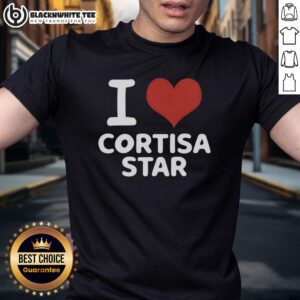 Nice I Love Cortisa Star Rap Lovers T-Shirt featuring vibrant graphics and a stylish design for music enthusiasts.