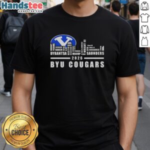 Top 2026 BYU Cougars All Names City Skyline T-Shirt featuring a stylish design with the city skyline and team colors.