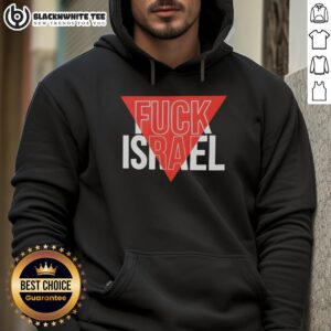 Awesome Fck Israel text hoodie featuring bold graphic design, perfect for making a statement in casual wear.