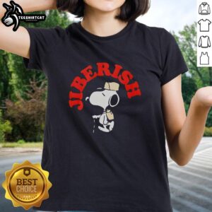 Good Jiberish Take A Hike Supima Snoopy Ladies Tee featuring a stylish Snoopy graphic on a soft fabric.