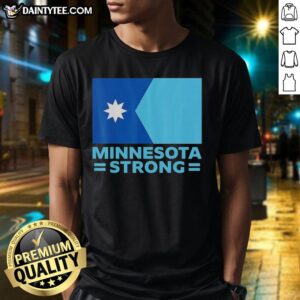 Nice Minnesota Strong Flag T-Shirt featuring a bold design, perfect for showing state pride and support.