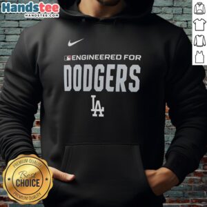 Stylish Nice Engineered hoodie featuring the Los Angeles Dodgers MLB logo, perfect for fans and casual wear.