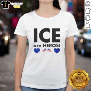 Alt Text: Hot ICE Are Heroes Flag Ladies Tee featuring a bold graphic design on a stylish women's t-shirt.