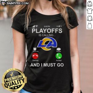 Original Los Angeles Rams Playoffs tee for ladies, featuring a stylish design perfect for game day excitement.