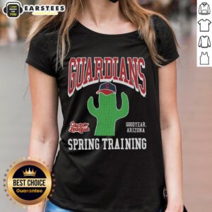 Alt Text: Good Cleveland Guardians Cactus League ladies tee featuring team logo and vibrant design for baseball fans.