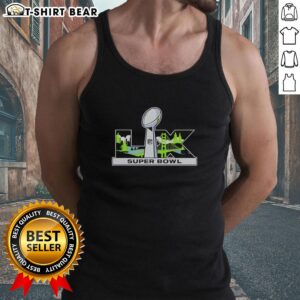 Stylish Seattle Seahawks tank top featuring the Super Bowl LX trophy design, perfect for game day and fan apparel.