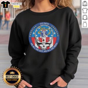 Alt Text: Top Grateful X NFL New England Patriots Super Bowl sweatshirt celebrating 250 years of America - Go Pats!