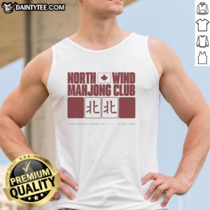 Good North Wind Mahjong Club Toronto Canada tank top featuring vibrant design and logo for stylish gaming apparel.