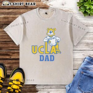 Original Mark Cuban UCLA Dad Bruins washed t-shirt showcasing school spirit and casual style for fans.