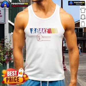 Awesome dad and kid in matching Shake and Bake tank tops, showcasing fun family style and bonding moments.