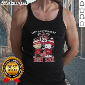 Hot Boston Red Sox Charlie Brown and Snoopy 125th Anniversary 1901-2026 tank top featuring vibrant graphics.