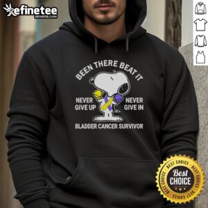 Funny Snoopy Been There Beat It Never Give Up Never Give In Bladder Cancer Survivor T-Shirt - Image 6