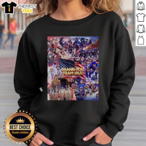 Top Thank You Team USA sweatshirt featuring patriotic colors and design, perfect for supporting Team USA.