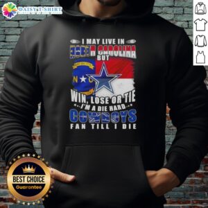 Die-hard Dallas Cowboys fan wearing a football flag hoodie in North Carolina showcasing team pride.