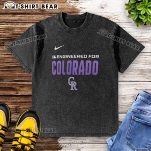 Alt Text: Original Engineered for Colorado Rockies MLB logo washed t-shirt, featuring a vintage design and soft fabric.