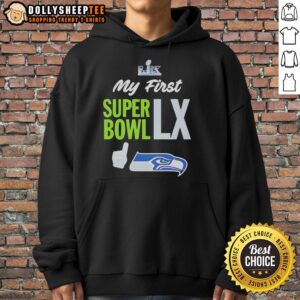 Original Seattle Seahawks Super Bowl hoodie featuring 2026 logo, perfect for fans celebrating their first Super Bowl.