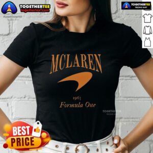 Official Vintage Style F1 McLaren Racing Ladies Tee featuring a classic design for motorsport enthusiasts.