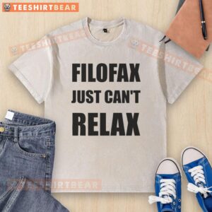 Top Filofax Just Can't Relax washed t-shirt featuring a casual fit and stylish design, perfect for everyday wear.