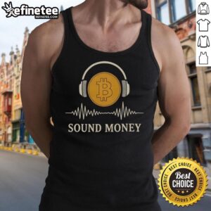Trendy Nice Sound Money Bitcoin Headphone tank top featuring a bold graphic design, perfect for crypto enthusiasts.