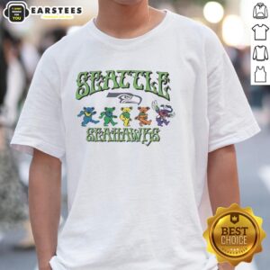 Hot Grateful Dead Bears T-Shirt featuring Seattle Seahawks logo, perfect for fans of music and football style.