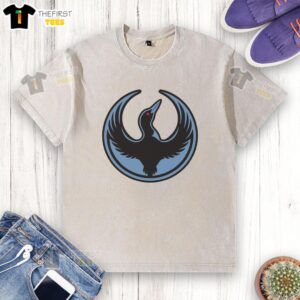 Premium Rebel Loon Alliance ivory washed t-shirt featuring unique design and soft fabric for casual wear.