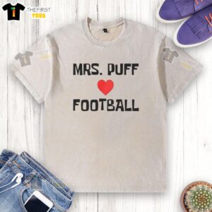 Pretty Mrs. Puff Love Football washed t-shirt featuring a colorful design perfect for fans and casual wear.