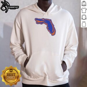 Alt Text: Official Florida Gators map logo mashup hoodie featuring vibrant colors and unique design for sports fans.