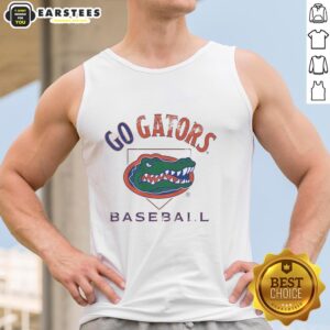 Good Florida Gators baseball tank top featuring 'Go Gators' design, perfect for fans showing team spirit.