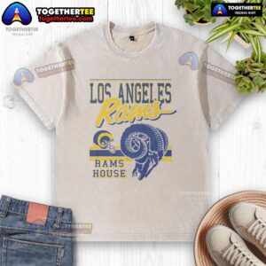 Good Los Angeles Rams Spirit Script Washed T-Shirt in navy blue, showcasing team pride and a stylish, comfortable design.