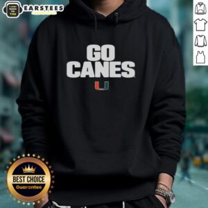 Hot Miami Hurricanes hoodie featuring the team slogan 'Go Canes' in vibrant colors, perfect for fans and supporters.