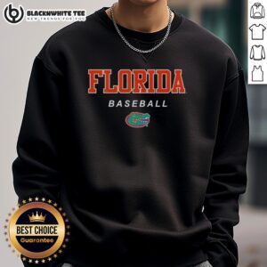 Alt Text: Official Florida Gators baseball wordmark and logo sweatshirt featuring team colors and design for fans.