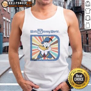 Original Donald Duck Walt Disney World characters tank top featuring vibrant graphics and a classic design.