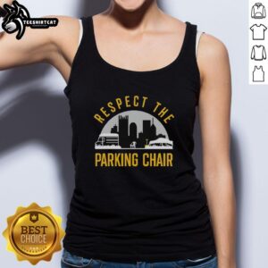 Original Respect The Parking Chair Shadow City Skyline Tank Top featuring a stylish urban design and vibrant skyline illustration.
