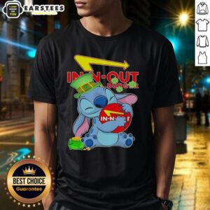 Cute Stitch Hug The In-N-Out Burger Logo Happy Patrick's Day T-Shirt