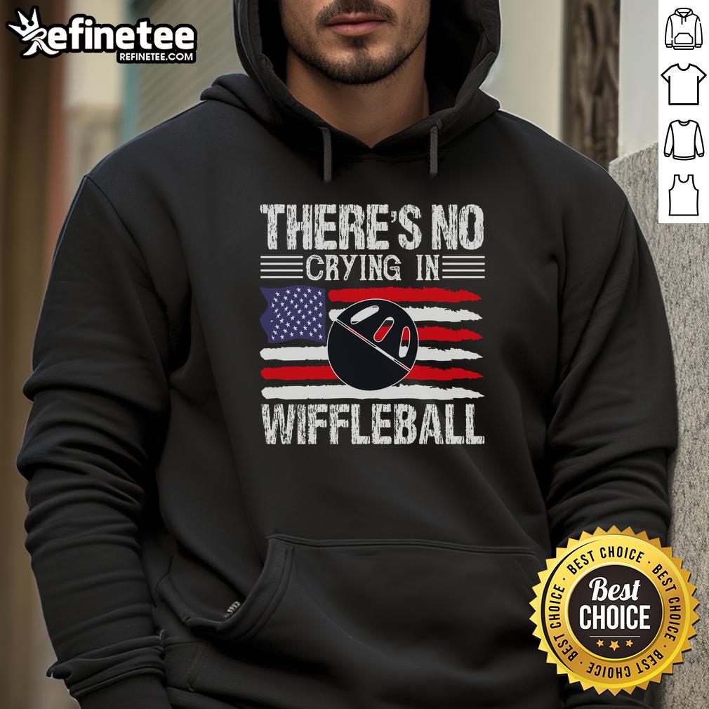 top-funny-theres-no-crying-in-wiffleball-player-hoodie Alt Text: Funny There's No Crying in Wiffleball hoodie worn by a player, showcasing humor in sports attire.