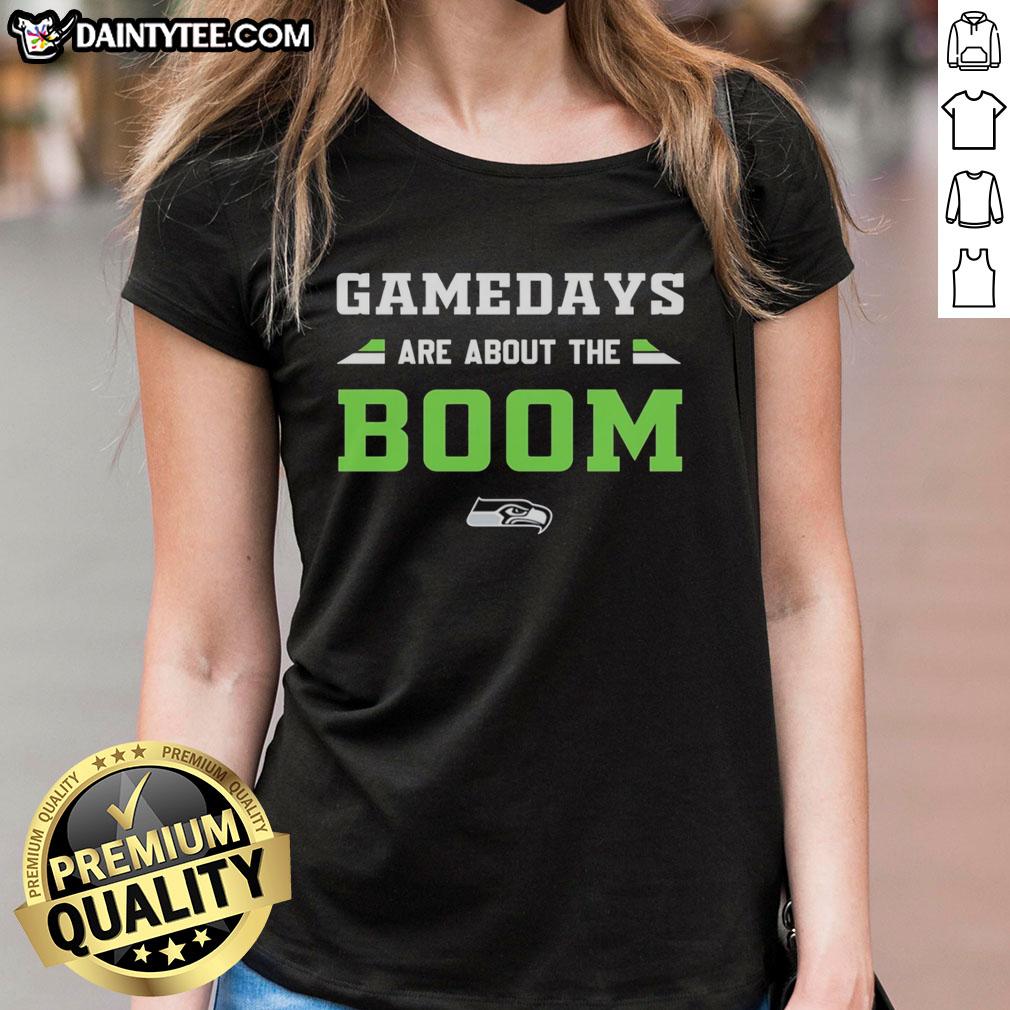 top-gamedays-are-about-the-boom-seattle-seahawks-ladies-tee Seattle Seahawks ladies tee featuring vibrant colors, perfect for game days and supporting your team in style.