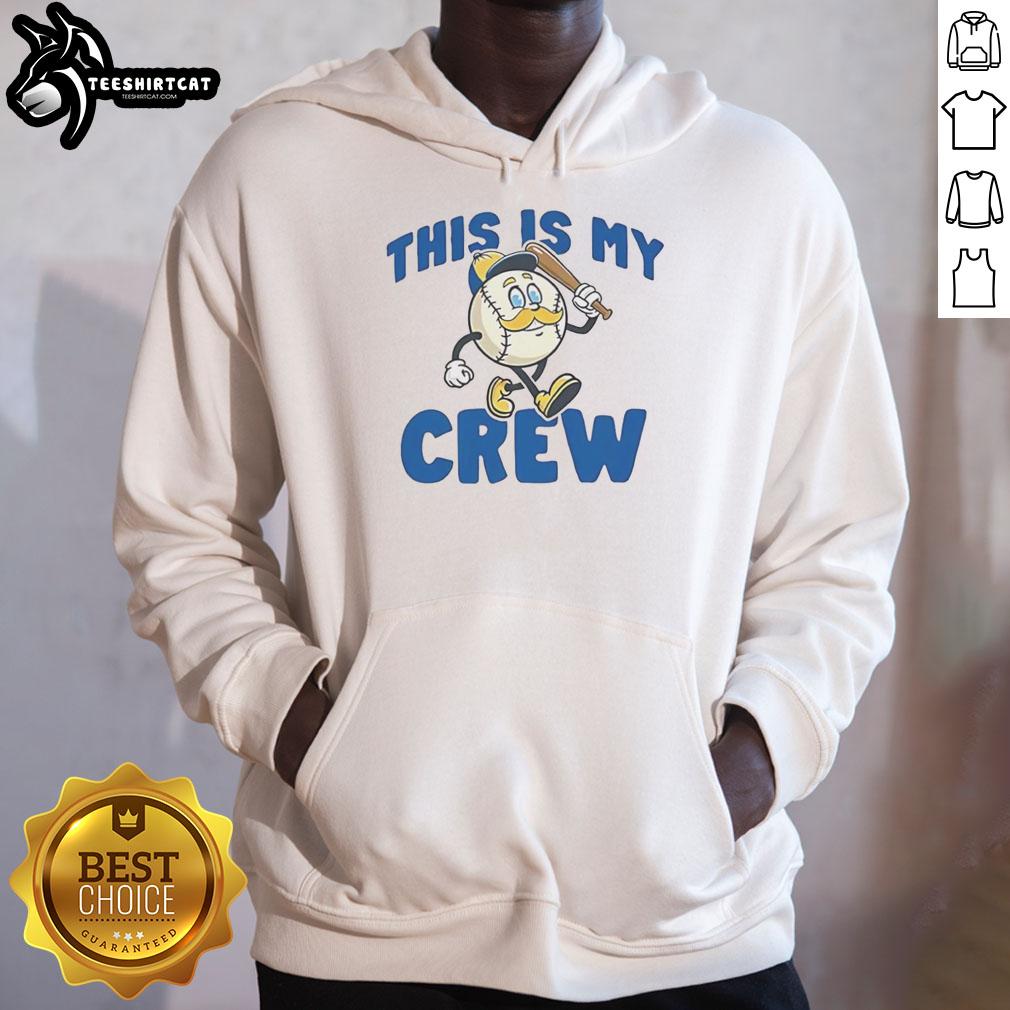 top-milwaukee-brewers-baseball-this-is-my-crew-hoodie Top Milwaukee Brewers Baseball 'This Is My Crew' hoodie displayed on a hanger, perfect for fans and stylish game-day wear.