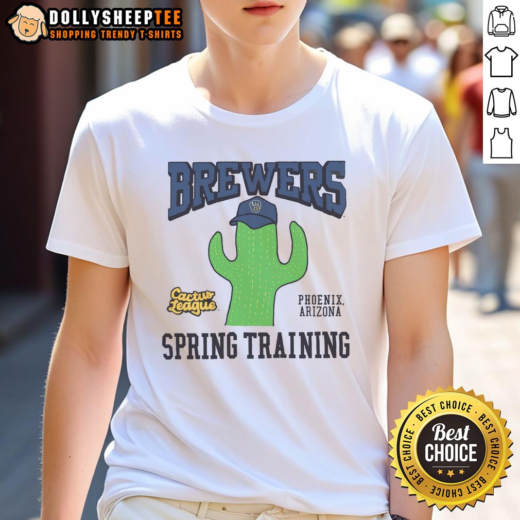 Top Milwaukee Brewers Cactus League T Shirt Top Milwaukee Brewers Cactus League T-Shirt featuring team colors and logo, perfect for baseball fans in spring training.