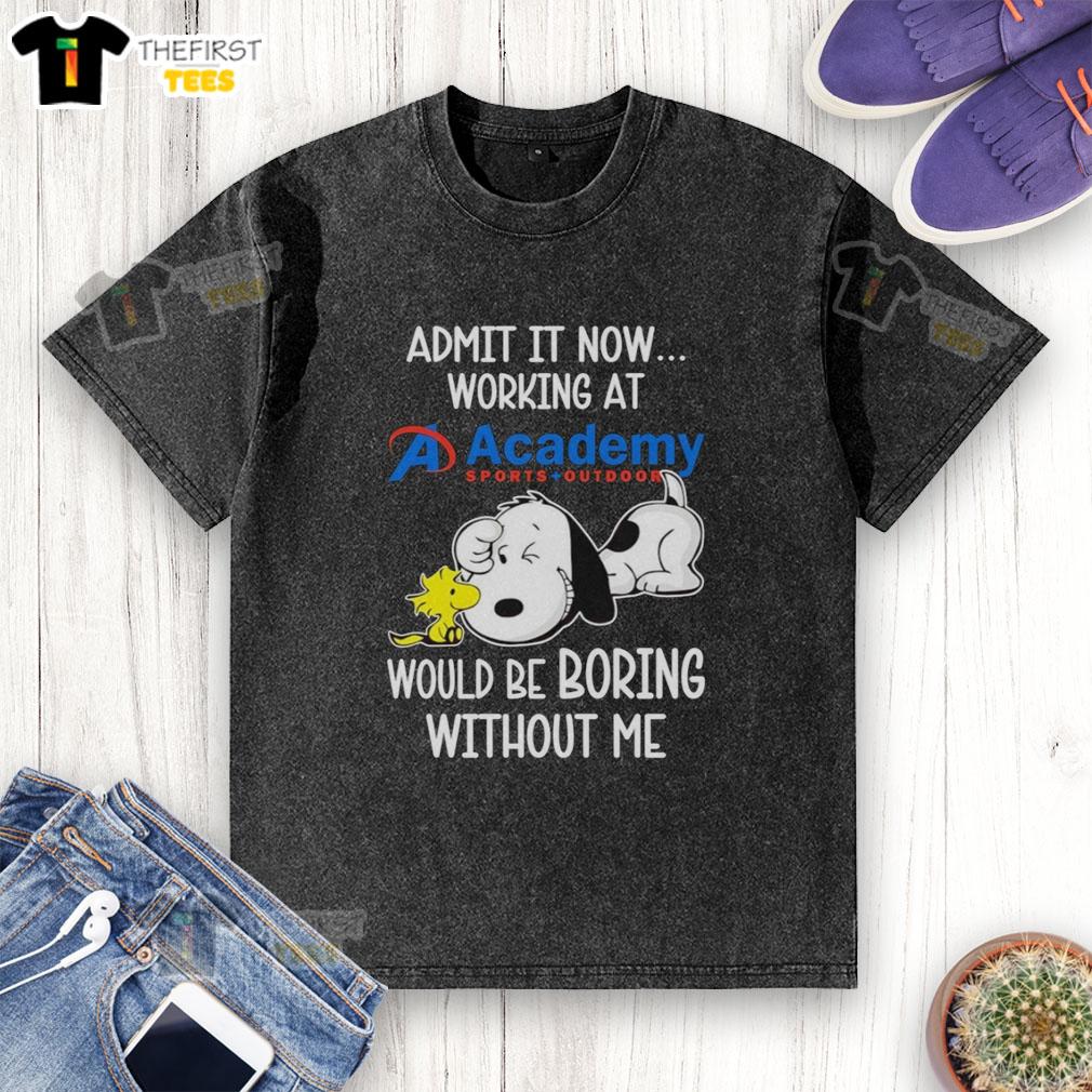 top-snoopy-and-woodstock-x-academy-sports-outdoors-admit-it-life-would-be-boring-without-me-washed-t-shirt Alt Text: Snoopy and Woodstock graphic on a washed t-shirt from Academy Sports Outdoors - 'Life Would Be Boring Without Me'
