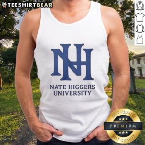 Official Nate Higgers University logo tank top featuring a stylish design perfect for casual wear and school pride.