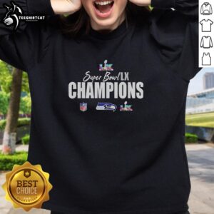 Hot Seattle Seahawks Super Bowl LX Champions 2026 NFL logo sweatshirt featuring vibrant team colors and design.