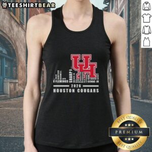 Good 2026 Houston Cougars Football tank top featuring city skyline design and team names for fans and supporters.